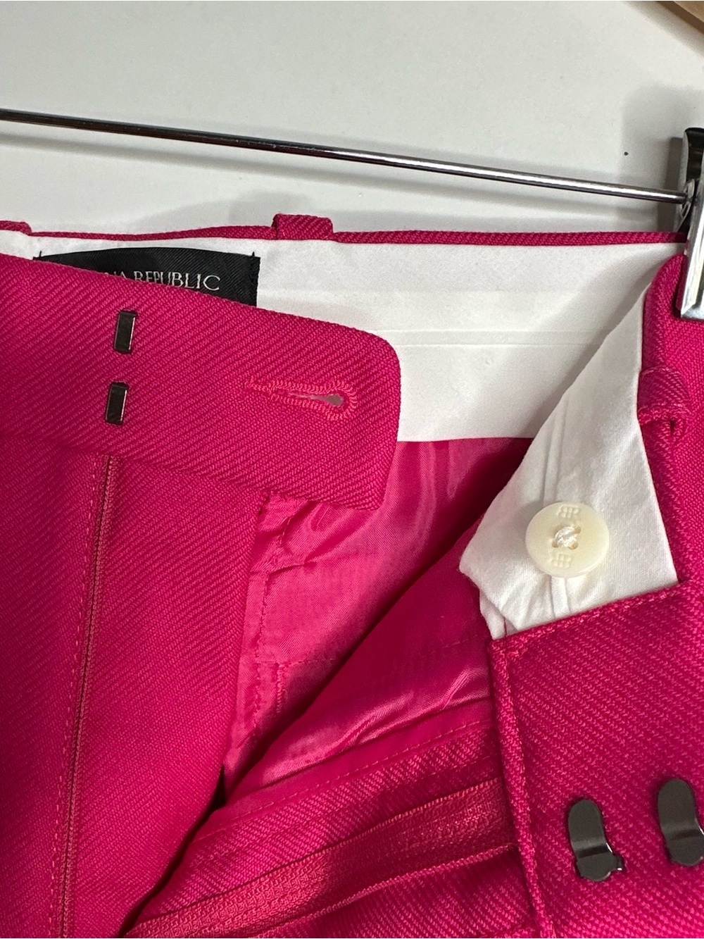 Banana Republic Fuchsia Pink Lido Straight Leg Wool Pants Size 2 Short - Picture 7 of 9